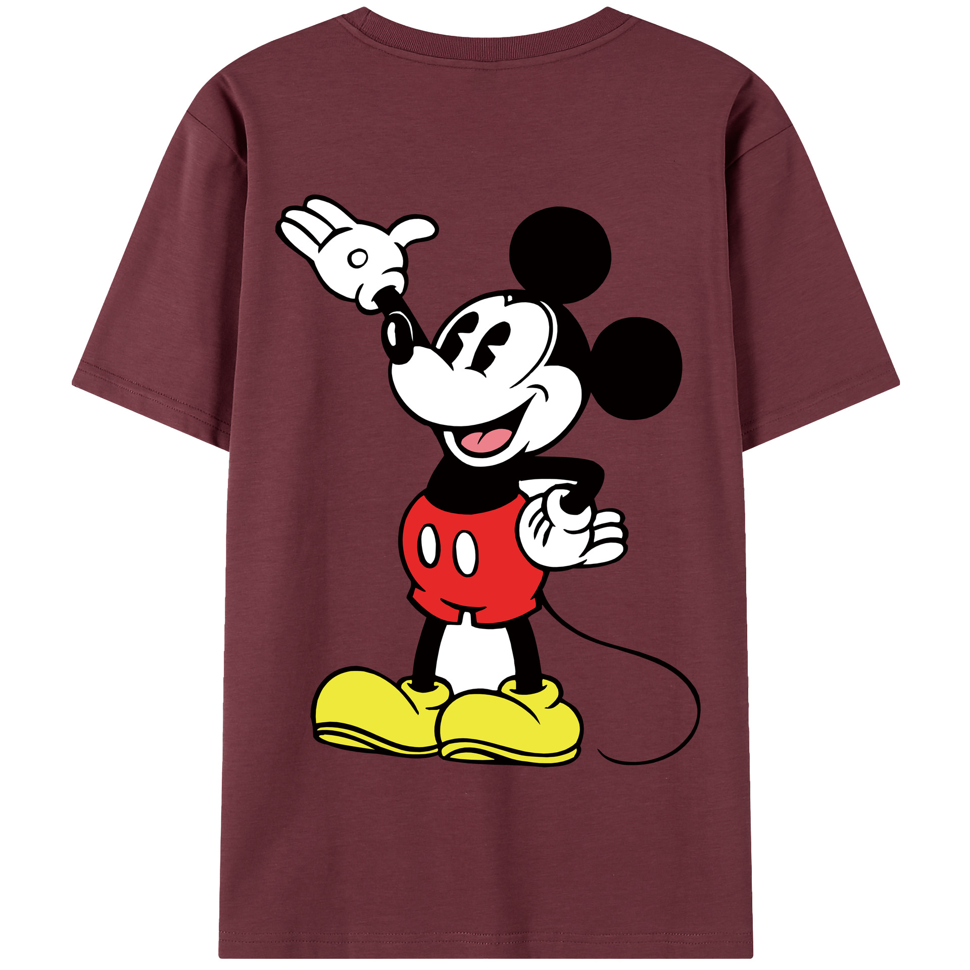 （画像用） ミッキーマウス Mickey Mouse 綿100％半袖Tシャツ（背面プリント）